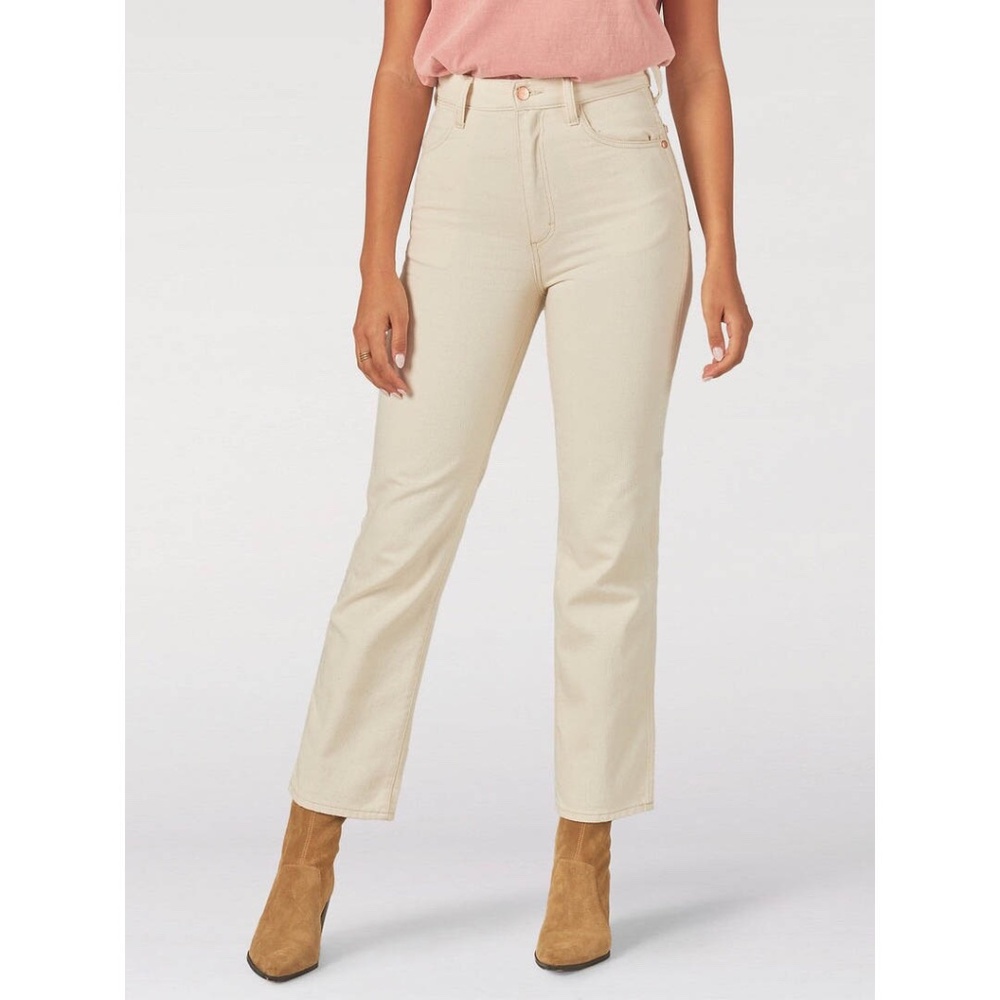 Wrangler ‘Wild West 603 High Rise Straight Jeans’ Crop natural cream ecru